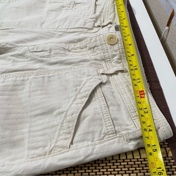 Anthropologie Straight Leg Jeans in Cream Size 26 Cotton Pockets Belt Loops Pant - Picture 12 of 16
